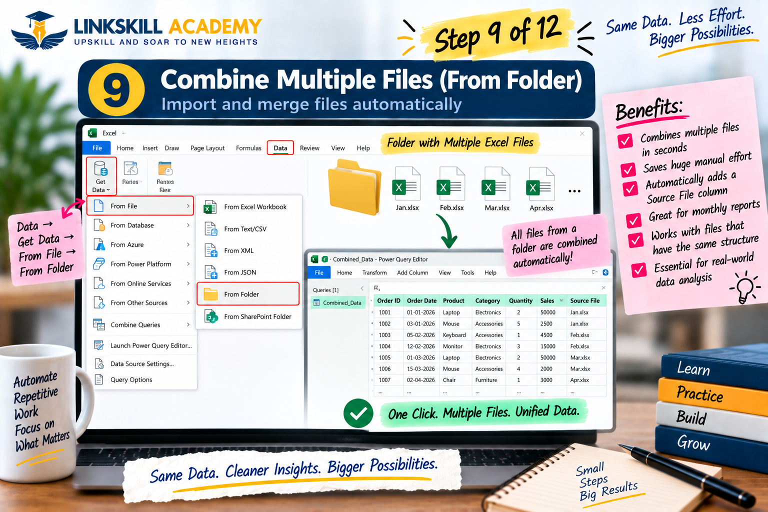 Step 9: Combining files from a folder in Power Query to automate monthly consolidation